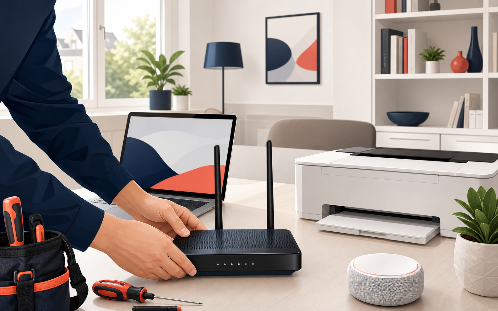 Home visit support for Wi-Fi, printer and smart home setup